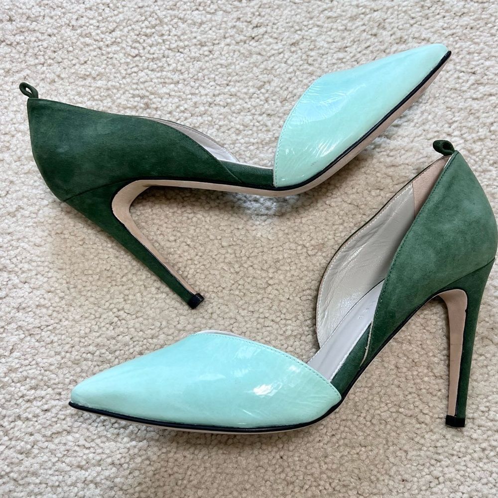 Dear Frances Green Color Block Pumps Size 37 - Picture 3 of 7